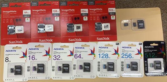 SD Cards All GB's